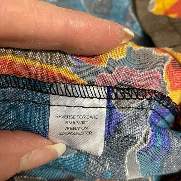 Tony Morgan Womens Blouse Brown/Black in a Bright Floral Pattern Size S - Picture 14 of 16